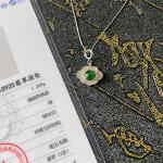 S925银镶嵌阳绿蛋形吊坠